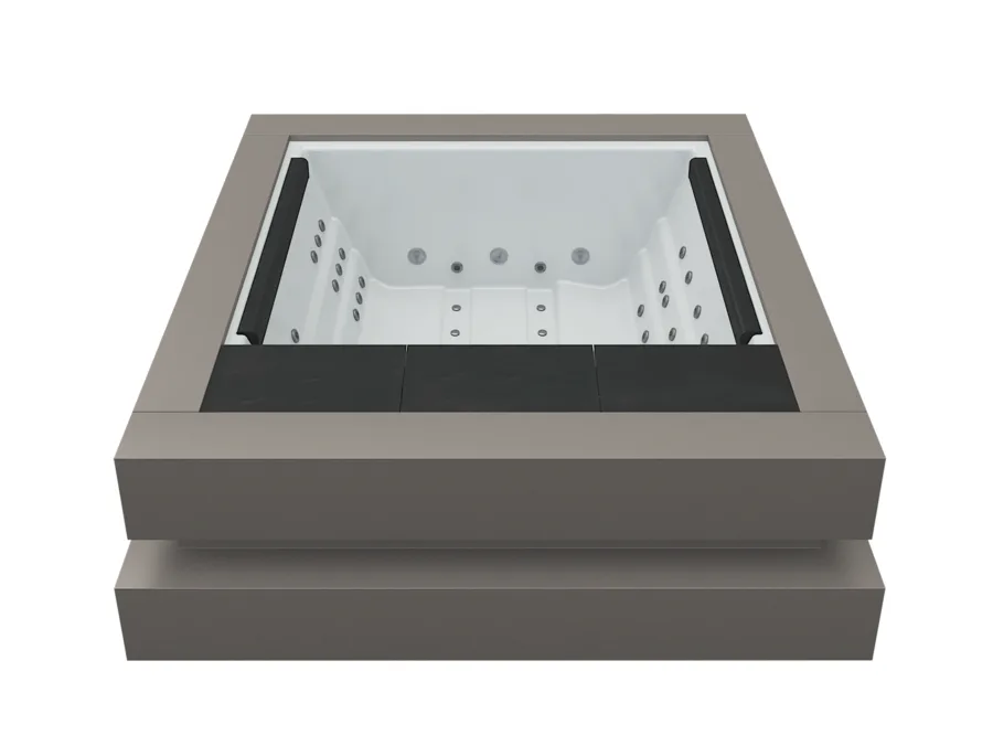 Aquavia Cube — Grey Storm Solid Surface