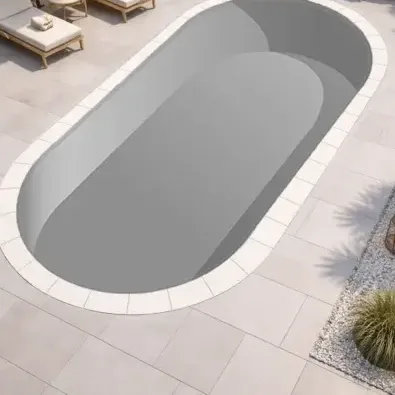 Bassin vide avec fond plat, plus de hauteur d’eau